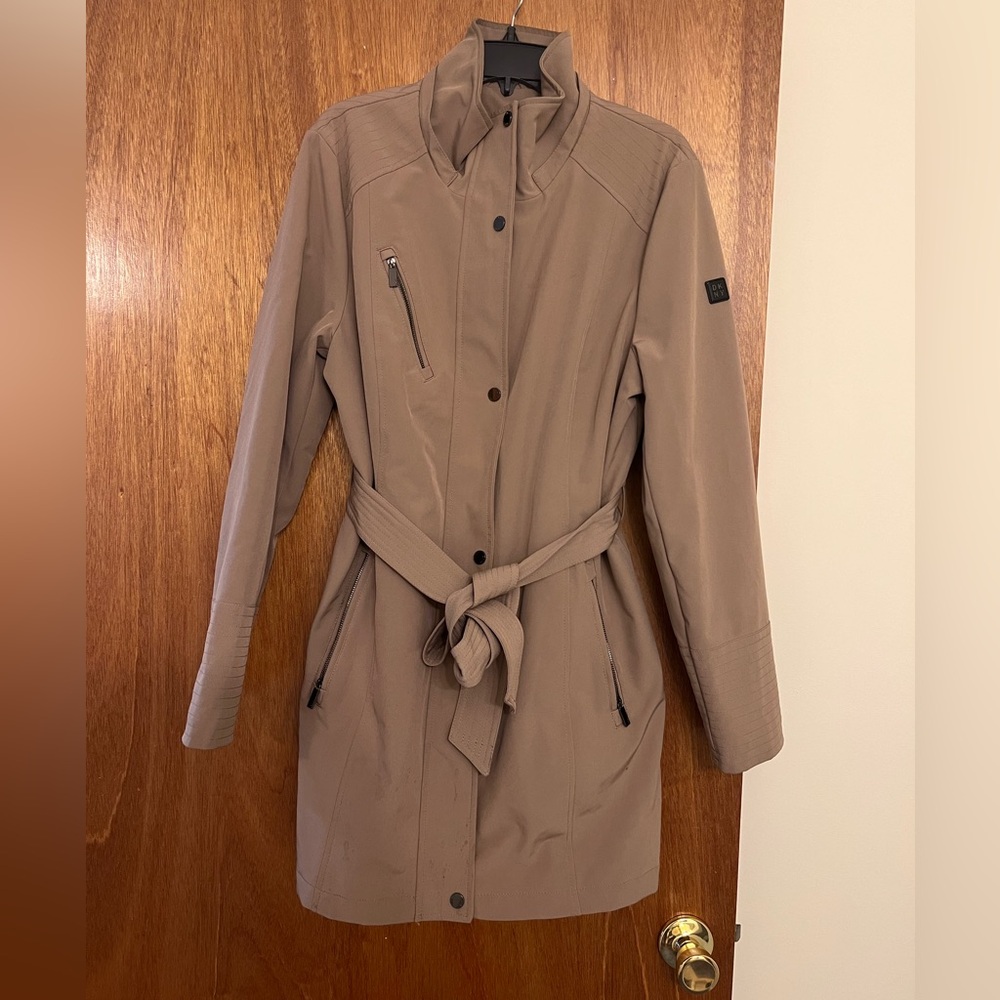 DKNY button and zipper jacket; size L